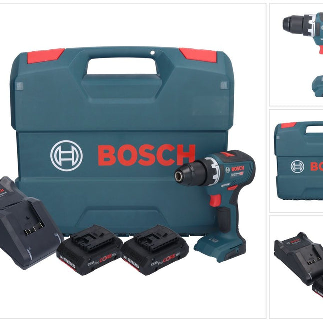 Bosch GSR 18V-55 Trapano avvitatore professionale a batteria 18 V 55 Nm brushless + 2x batteria ricaricabile ProCORE 4,0 Ah + caricabatterie + valigetta a L