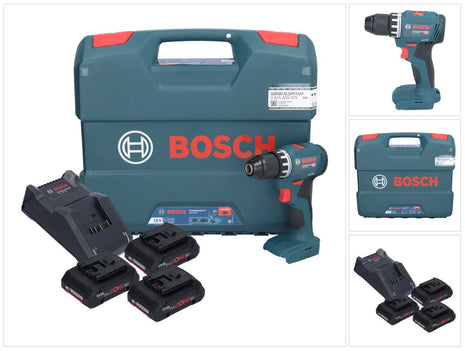 Bosch GSR 18V-45 Professional taladro atornillador a batería 18 V 45 Nm sin escobillas (0615A5002N) + 3x batería ProCORE 4,0 Ah + cargador + estuche L