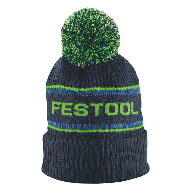 Cappello a pompon Festool WINH-FT1 ( 577832 ) modello a maglia grossa con logo Festool
