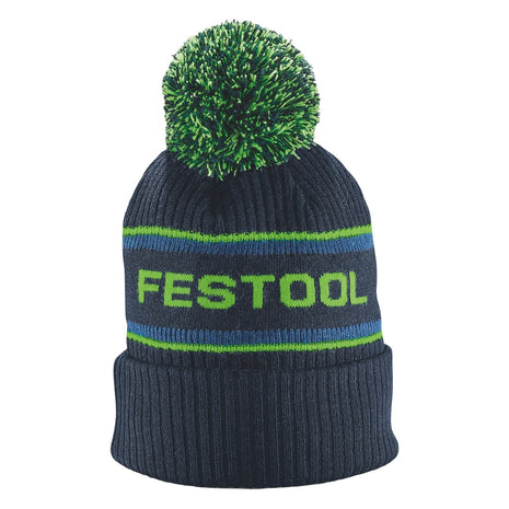 Gorro con pompón Festool WINH-FT1 (577832) patrón de punto grueso con logotipo de Festool