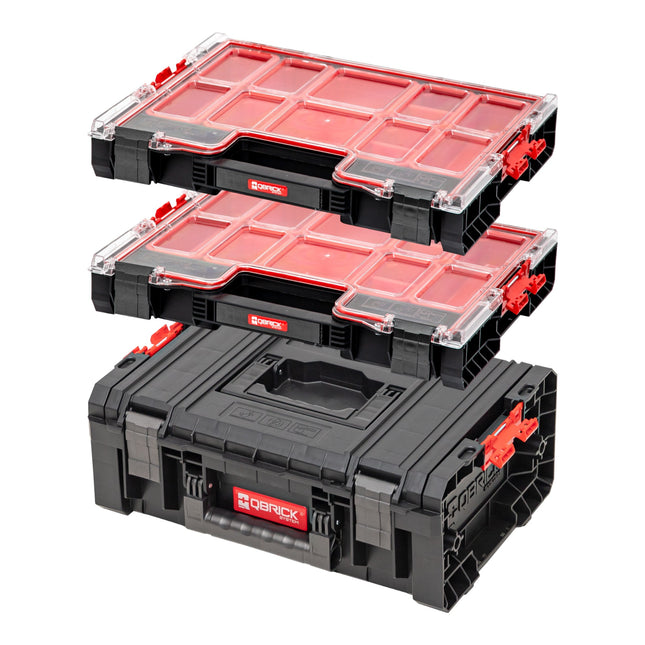 Qbrick System Toolbox Set PRO Technician Case 2.0 450 x 332 x 171 mm 12 l IP54 + 2x PRO 200 Organizer 452 x 358 x 79 mm 6 l IP54