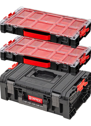 Qbrick System Werkzeugkasten Set PRO Technician Case 2.0 450 x 332 x 171 mm 12 l IP54 + 2x PRO 100 Organizer 452 x 296 x 79 mm 5 l IP54