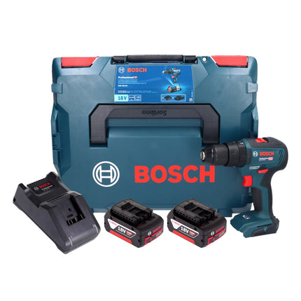 Bosch GSB 18V-55 Trapano a percussione professionale a batteria 18 V 55 Nm senza spazzole ( 06019H5300 ) + 2x batteria ricaricabile 4,0 Ah + caricabatterie + L-Boxx