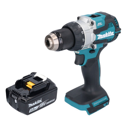 Makita DHP 489 T1 trapano a percussione a batteria 18 V 73 Nm brushless + 1x batteria ricaricabile 5,0 Ah - senza caricabatterie