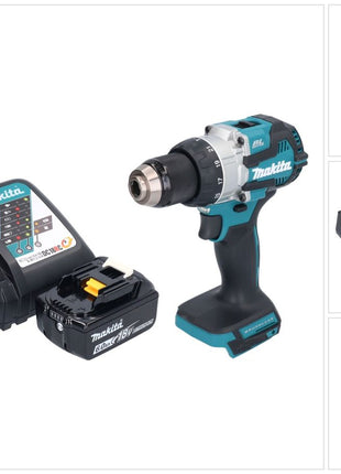 Makita DHP 489 RG1 Akku Schlagbohrschrauber 18 V 73 Nm Brushless + 1x Akku 6,0 Ah + Ladegerät