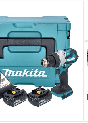 Makita DHP 489 RFJ akumulatorowa wiertarka udarowa 18 V 73 Nm bezszczotkowa + 2x akumulator 3,0 Ah + ładowarka + Makpac