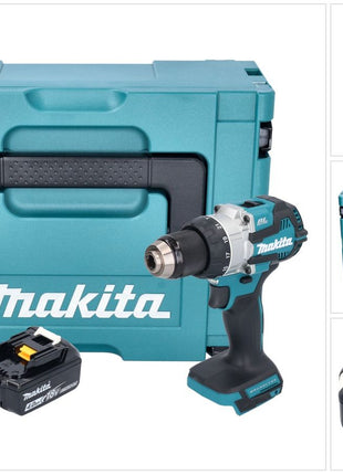 Makita DHP 489 M1J Perceuse-visseuse à percussion sans fil 18 V 73 Nm Brushless + 1x batterie 4,0 Ah + Makpac - sans chargeur