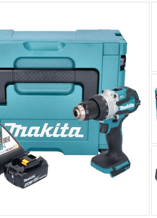 Makita DHP 489 RM1J Perceuse-visseuse à percussion sans fil 18 V 73 Nm Brushless + 1x batterie 4,0 Ah + chargeur + Makpac