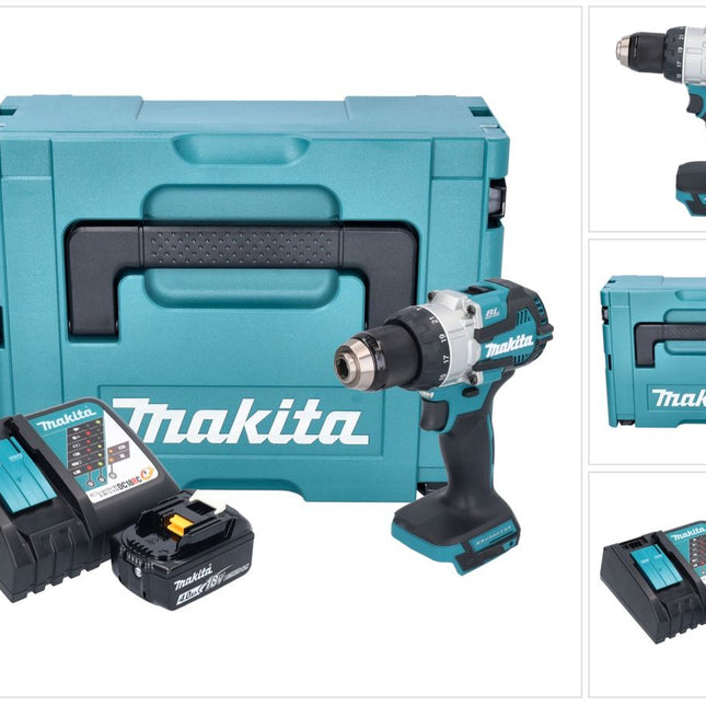 Makita DHP 489 RM1J trapano a percussione a batteria 18 V 73 Nm senza spazzole + 1x batteria ricaricabile 4,0 Ah + caricabatterie + Makpac