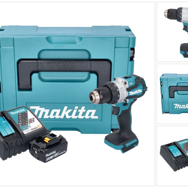 Makita DHP 489 RT1J Akku Schlagbohrschrauber 18 V 73 Nm Brushless + 1x Akku 5,0 Ah + Ladegerät + Makpac