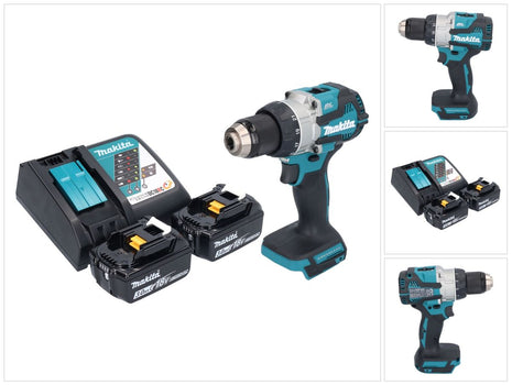 Trapano avvitatore a batteria Makita DDF 489 RF 18 V 73 Nm senza spazzole + 2x batteria ricaricabile 3,0 Ah + caricabatterie