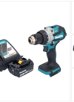 Makita DDF 489 RM1 taladro atornillador inalámbrico 18 V 73 Nm sin escobillas + 1x batería 4,0 Ah + cargador