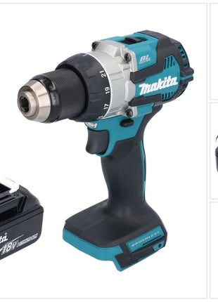 Makita DDF 489 T1 taladro atornillador inalámbrico 18 V 73 Nm sin escobillas + 1x batería 5,0 Ah - sin cargador