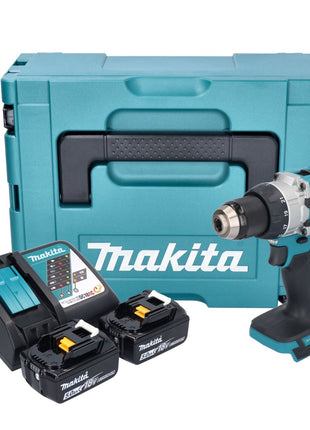 Makita DDF 489 RTJ akumulatorowa wiertarko-wkrętarka 18 V 73 Nm bezszczotkowa + 2x akumulator 5,0 Ah + ładowarka + Makpac