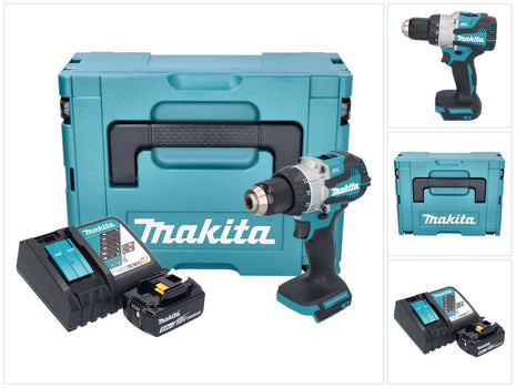 Trapano avvitatore a batteria Makita DDF 489 RT1J 18 V 73 Nm brushless + 1x batteria ricaricabile 5,0 Ah + caricabatterie + Makpac