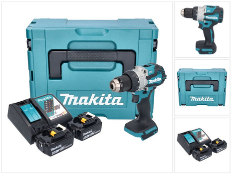 Makita DDF 489 RGJ perceuse/visseuse sans fil 18 V 73 Nm Brushless + 2x batterie 6,0 Ah + chargeur + Makpac