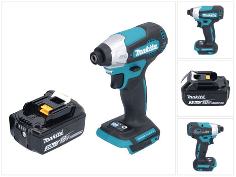 Makita DTD 157 F1 cordless impact wrench 18 V 140 Nm 1/4" brushless + 1x rechargeable battery 3.0 Ah - without charger