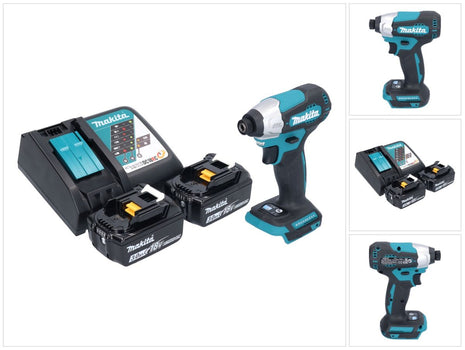 Makita DTD 157 RF akumulatorowy klucz udarowy 18 V 140 Nm 1/4" bezszczotkowy + 2x akumulator 3,0 Ah + ładowarka