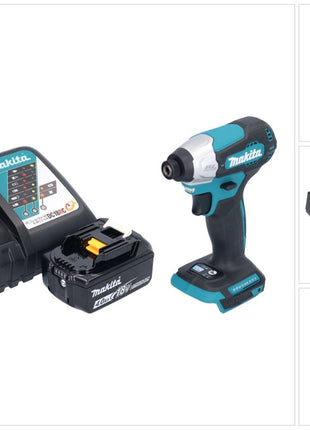 Makita DTD 157 RM1 Atornillador de impacto inalámbrico 18 V 140 Nm 1/4" sin escobillas + 1x batería 4,0 Ah + cargador