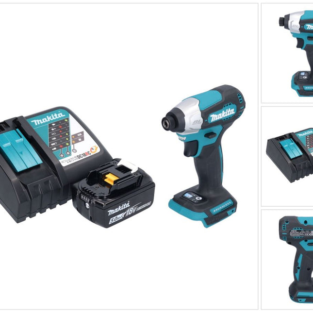 Avvitatore a impulsi a batteria Makita DTD 157 RT1 18 V 140 Nm 1/4" brushless + 1x batteria ricaricabile 5,0 Ah + caricabatterie