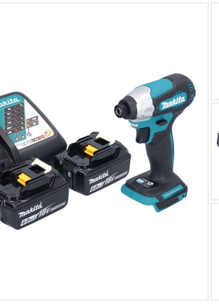 Makita DTD 157 RG akumulatorowy klucz udarowy 18 V 140 Nm 1/4" bezszczotkowy + 2x akumulator 6,0 Ah + ładowarka