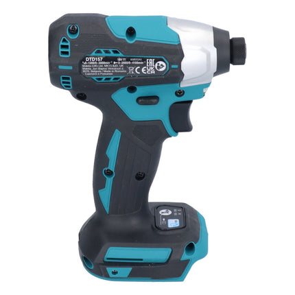 Makita DTD 157 ZJ 18 V 140 Nm 1/4'' Avvitatore a impulsi senza spazzole + Makpac - senza batteria, senza caricabatteria