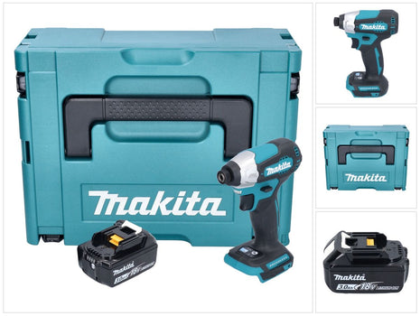 Makita DTD 157 F1J cordless impact wrench 18 V 140 Nm 1/4" brushless + 1x rechargeable battery 3.0 Ah + Makpac - without charger