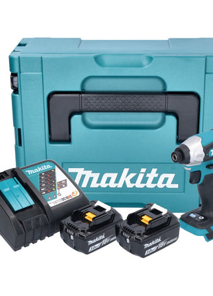 Makita DTD 157 RFJ Akku Schlagschrauber 18 V 140 Nm 1/4" Brushless + 2x Akku 3,0 Ah + Ladegerät + Makpac