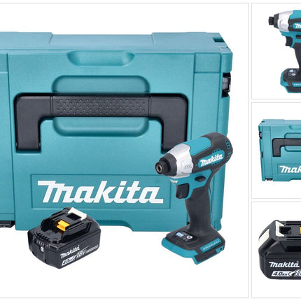 Avvitatore a impulsi a batteria Makita DTD 157 M1J 18 V 140 Nm 1/4" brushless + 1x batteria ricaricabile 4,0 Ah + Makpac - senza caricabatteria