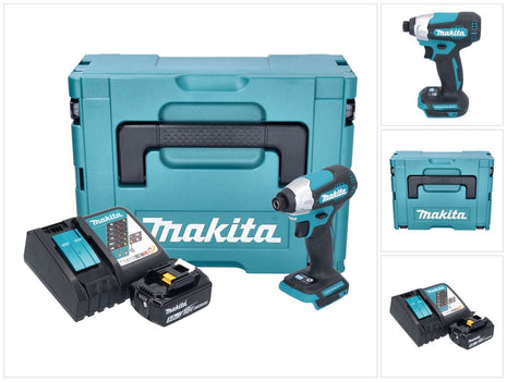 Makita DTD 157 RT1J Clé à choc sans fil 18 V 140 Nm 1/4'' Brushless + 1x batterie 5,0 Ah + chargeur + Makpac