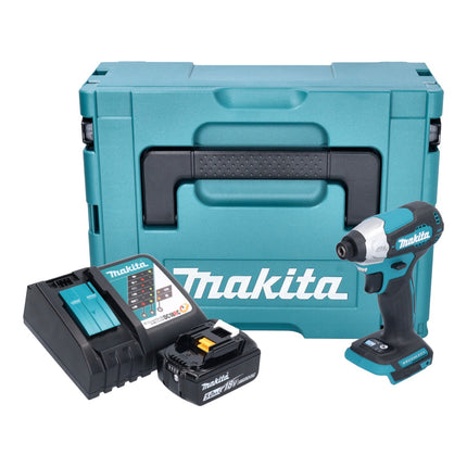 Avvitatore a impulsi a batteria Makita DTD 157 RT1J 18 V 140 Nm 1/4" brushless + 1x batteria ricaricabile 5,0 Ah + caricabatterie + Makpac