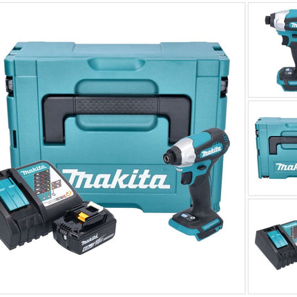 Avvitatore a impulsi a batteria Makita DTD 157 RG1J 18 V 140 Nm 1/4" brushless + 1x batteria ricaricabile 6,0 Ah + caricatore + Makpac