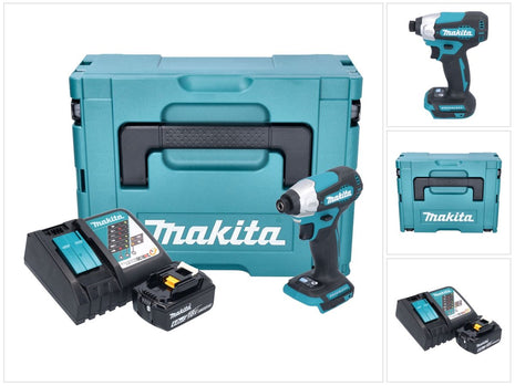 Makita DTD 157 RG1J Llave de impacto a batería 18 V 140 Nm 1/4" sin escobillas + 1x batería 6,0 Ah + cargador + Makpac