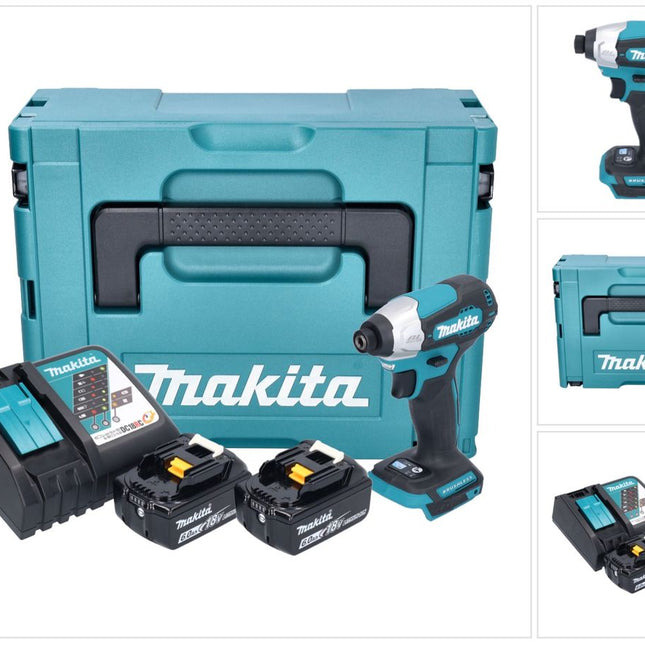 Avvitatore a impulsi a batteria Makita DTD 157 RGJ 18 V 140 Nm 1/4" brushless + 2x batteria ricaricabile 6,0 Ah + caricabatterie + Makpac