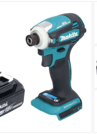 Makita DTD 172 F1 akumulatorowy klucz udarowy 18 V 180 Nm 1/4" bezszczotkowy + 1x akumulator 3,0 Ah - bez ładowarki