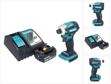 Makita DTD 172 RM1 Atornillador de impacto inalámbrico 18 V 180 Nm 1/4" sin escobillas + 1x batería 4,0 Ah + cargador