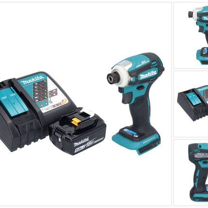 Avvitatore a impulsi a batteria Makita DTD 172 RT1 18 V 180 Nm 1/4" brushless + 1x batteria ricaricabile 5,0 Ah + caricabatterie