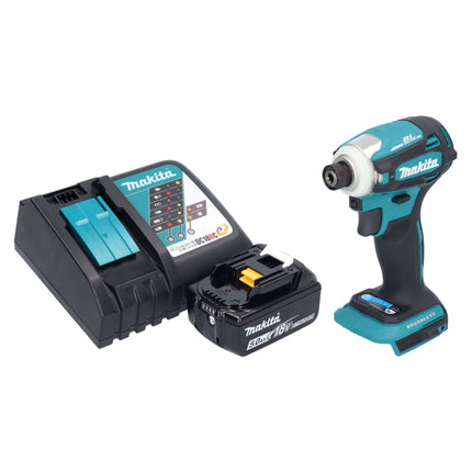 Avvitatore a impulsi a batteria Makita DTD 172 RT1 18 V 180 Nm 1/4" brushless + 1x batteria ricaricabile 5,0 Ah + caricabatterie