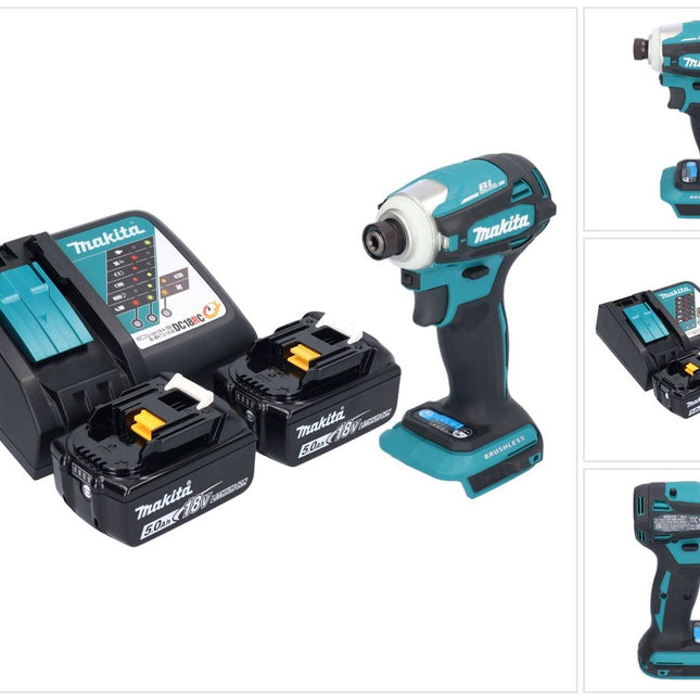 Makita DTD 172 RT Akku Schlagschrauber 18 V 180 Nm 1/4" Brushless + 2x Akku 5,0 Ah + Ladegerät