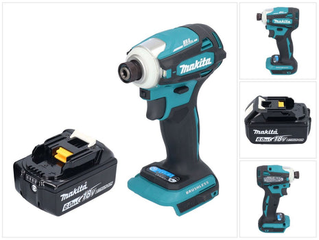 Makita DTD 172 G1 Atornillador de impacto inalámbrico 18 V 180 Nm 1/4" sin escobillas + 1x batería 6,0 Ah - sin cargador