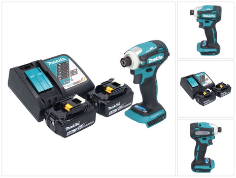 Avvitatore a impulsi a batteria Makita DTD 172 RG 18 V 180 Nm 1/4" brushless + 2x batteria ricaricabile 6,0 Ah + caricatore