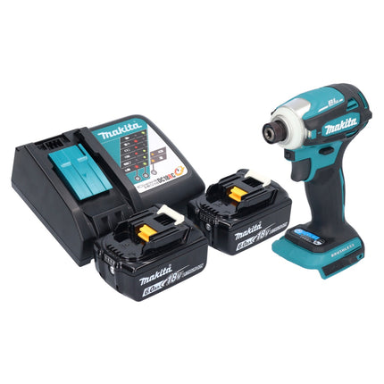 Avvitatore a impulsi a batteria Makita DTD 172 RG 18 V 180 Nm 1/4" brushless + 2x batteria ricaricabile 6,0 Ah + caricatore
