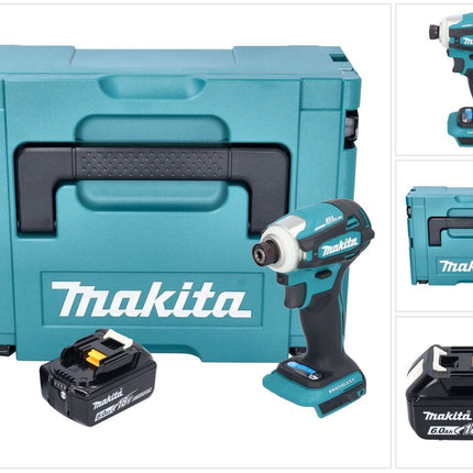 Makita DTD 172 G1J Akku Schlagschrauber 18 V 180 Nm 1/4" Brushless + 1x Akku 6,0 Ah + Makpac - ohne Ladegerät