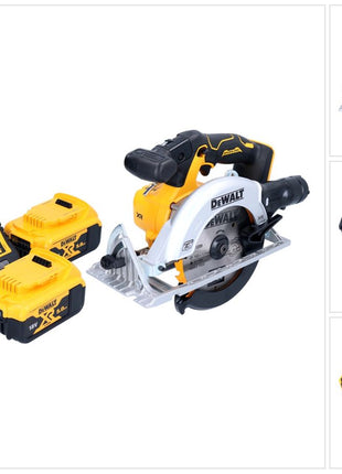 DeWalt DCS 565 P2 Akumulatorowa pilarka tarczowa 18 V 165 mm bezszczotkowa + 2x akumulator 5,0 Ah + ładowarka