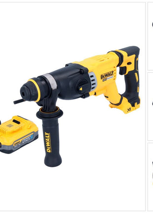 DeWalt DCH 263 H1 Marteau perforateur burineur sans fil 18 V 3 J SDS Plus Brushless + 1x Powerstack Batterie 5,0 Ah + Ladegert