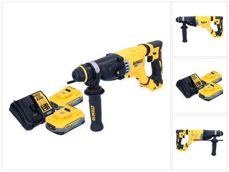 DeWalt DCH 263 H2 Akku Kombihammer 18 V 3 J SDS Plus Brushless + 2x Powerstack Akku 5,0 Ah + Ladegerät