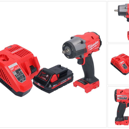 Milwaukee M18 FMTIW2F38-301 Avvitatore a impulsi a batteria 18 V 745 Nm 3/8" brushless + 1x batteria ricaricabile 3,0 Ah + caricatore