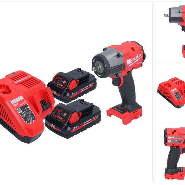 Milwaukee M18 FMTIW2F38-302 Akku Schlagschrauber 18 V 745 Nm 3/8" Brushless + 2x Akku 3,0 Ah + Ladegerät