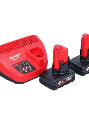 Milwaukee M12 FPP2A2-402X Combo Set ( 4933480587 ) M12 FPD2 akumulatorowa wiertarko-wkrętarka udarowa 45 Nm + M12 FID2 akumulatorowy klucz udarowy 170 Nm 1/4" bezszczotkowy + 2x akumulator 4,0 Ah + ładowarka + pudełko HD