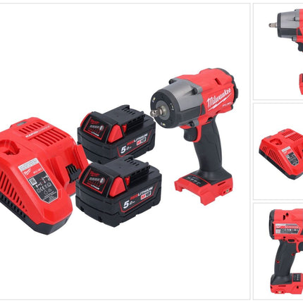 Milwaukee M18 FMTIW2F38-502 Avvitatore a impulsi a batteria 18 V 745 Nm 3/8" brushless + 2x batteria ricaricabile 5,0 Ah + caricatore